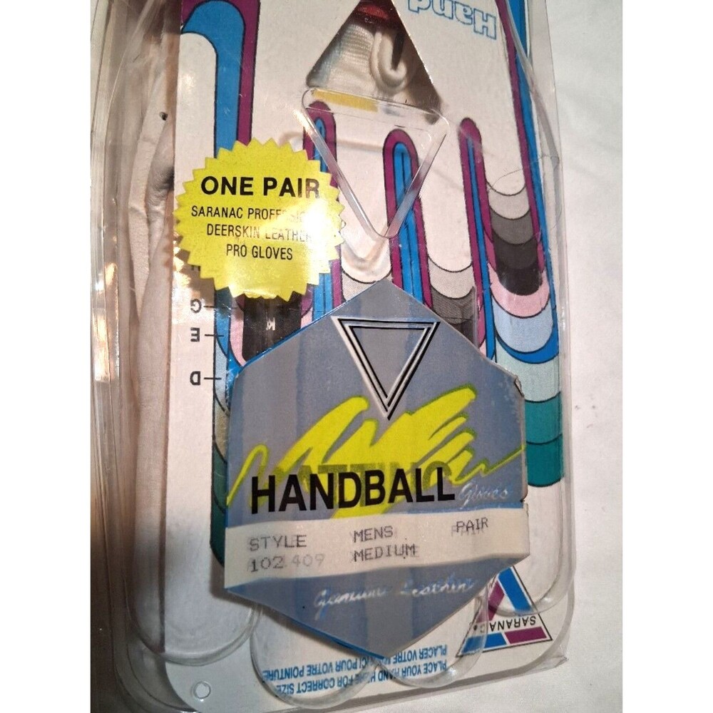 New Vintage Saranac Pro Handball Racquetball Gloves Deerskin Leather Men Medium